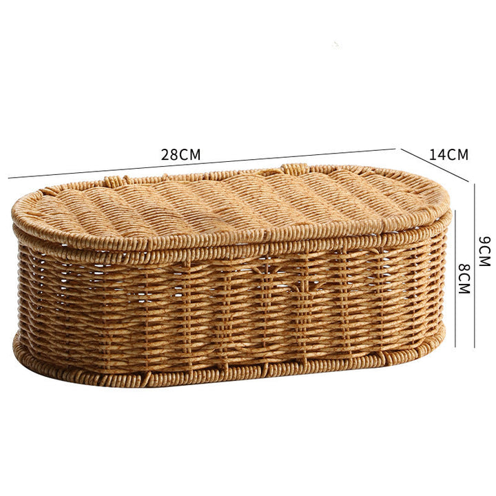 Handgemachter ovaler Rattan-Aufbewahrungskorb Skanto