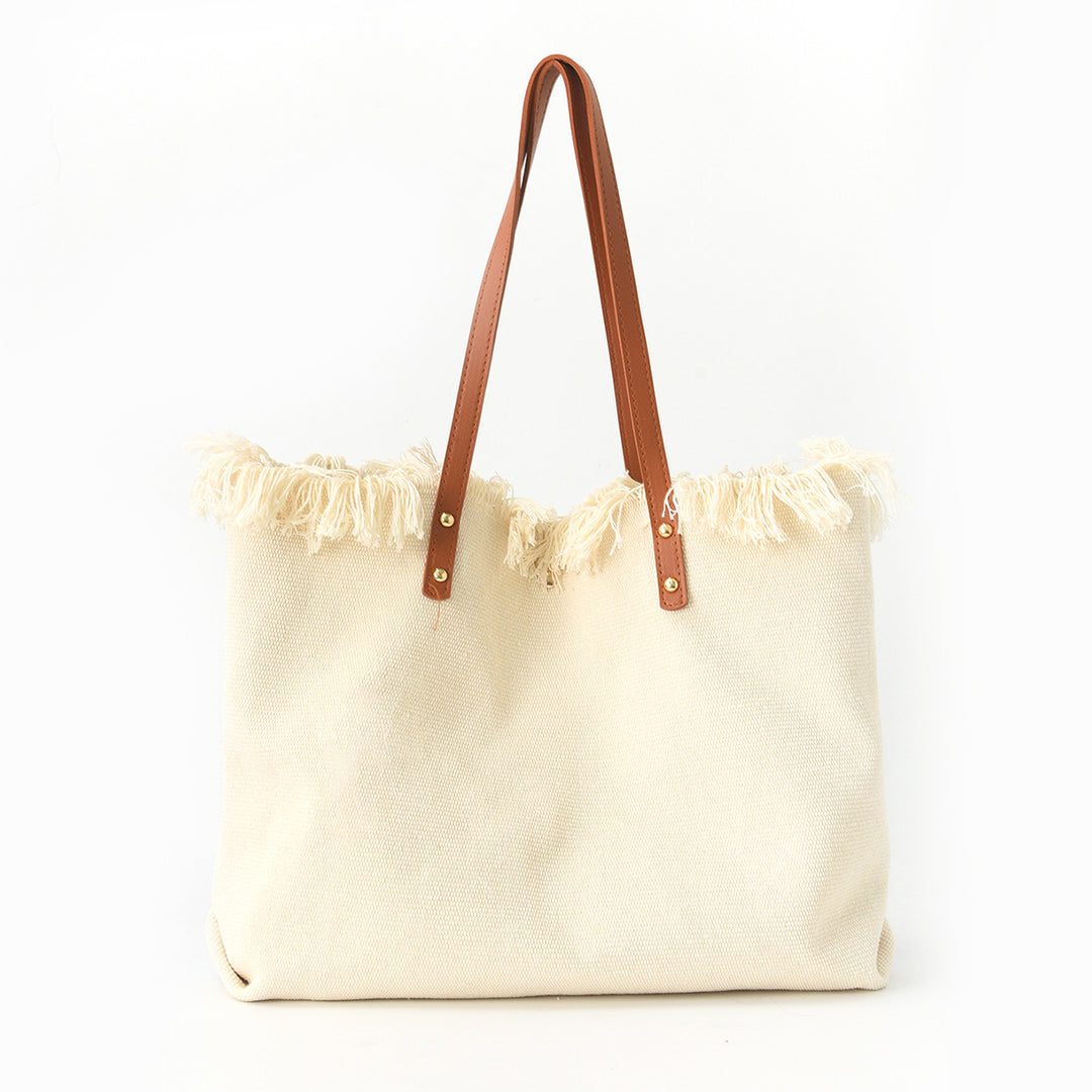 Strandtasche mit Blumendesign und Fransen Skanto