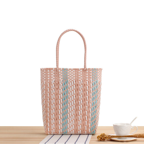 Geflochtener Shopper mit farbenfrohem Design Skanto