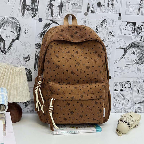 Lässiger Schulrucksack aus gemustertem Stoff