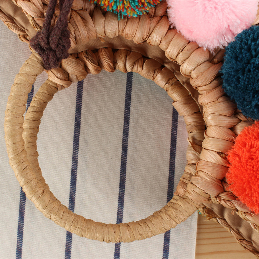 Strandtasche mit bunten Pompons Skanto