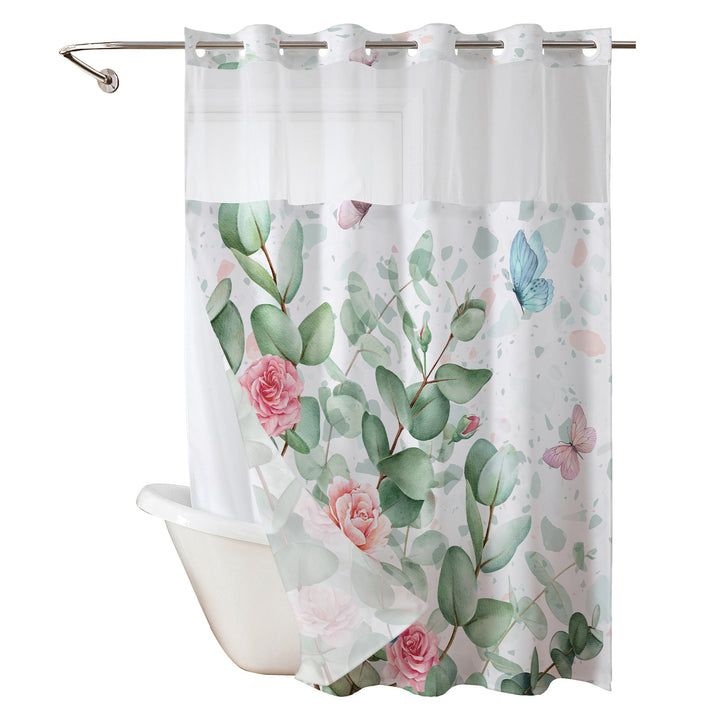 Duschvorhang mit botanischem Blumenmuster Skanto