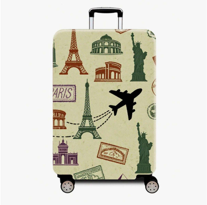 Unisex robuster Hartschalen-Trolley mit nostalgischem Eisenbahn-Collage-Print, 360-Grad-Schwenkrollen und ausziehbarem Teleskopgriff Skanto