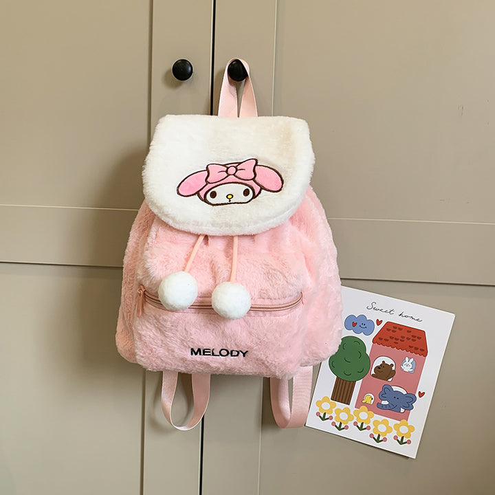 Niedlicher Plüsch-Schulrucksack mit Charakter-Motiv