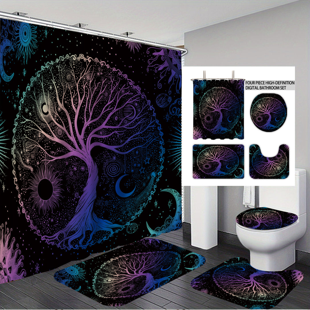 Badezimmer-Set mit künstlerischem Baumdesign Skanto