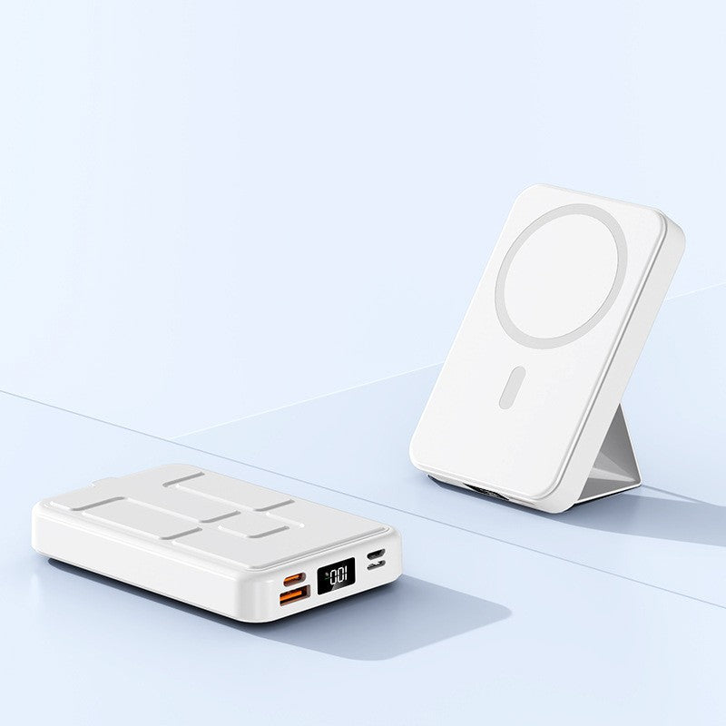 Tragbare Powerbank mit integriertem Ständer und LCD-Anzeige Skanto