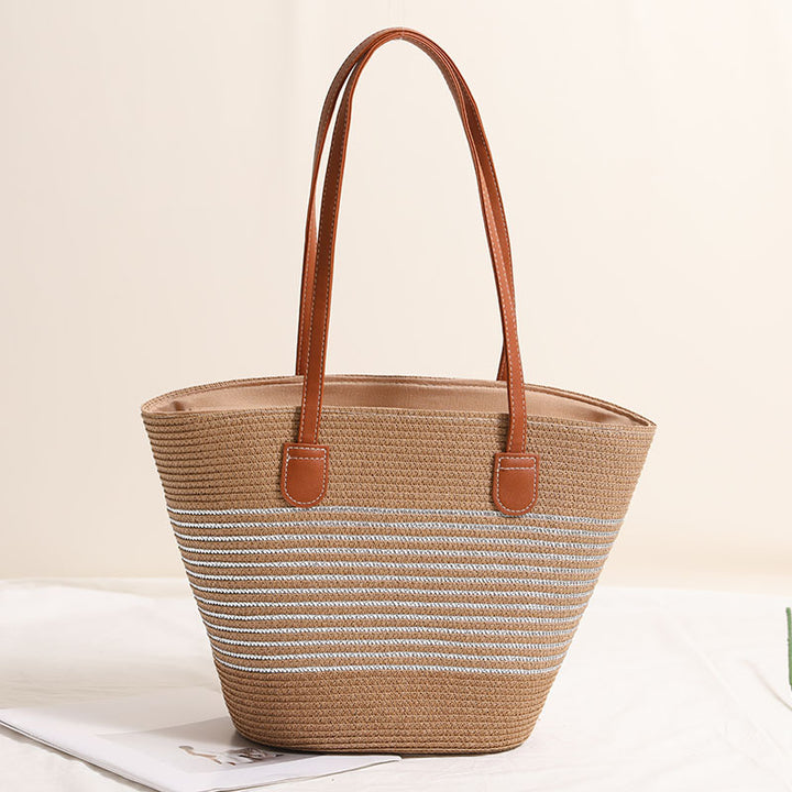 Elegante gewebte Tasche mit Lederakzenten Skanto