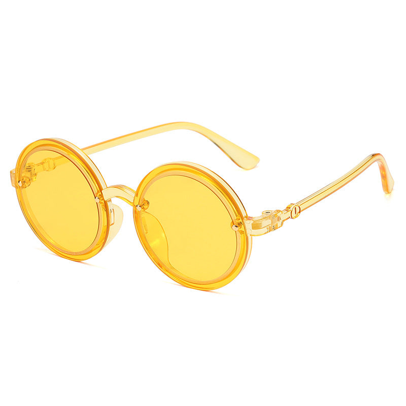 Runde Damen-Sonnenbrille mit transparentem Rahmen Skanto