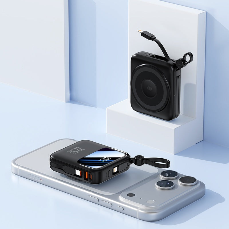 Tragbare Powerbank mit innovativem Kabelmanagement und Schnellladefunktion Skanto
