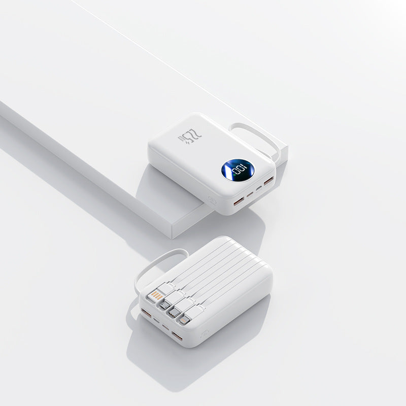 Tragbare Powerbank mit integrierter digitaler Kapazitätsanzeige und flexiblem Kabelmanagement Skanto