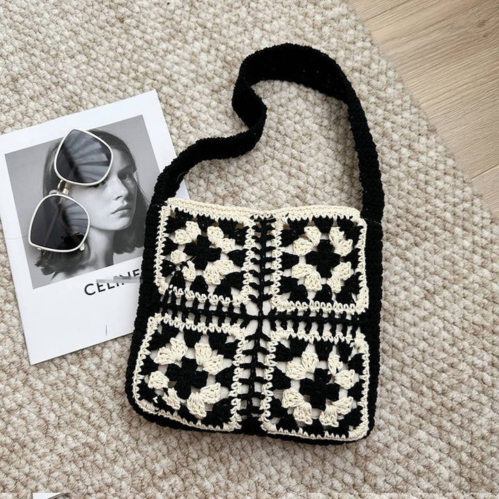 Gehäkelte Crossover-Tasche im Folk-Design Skanto