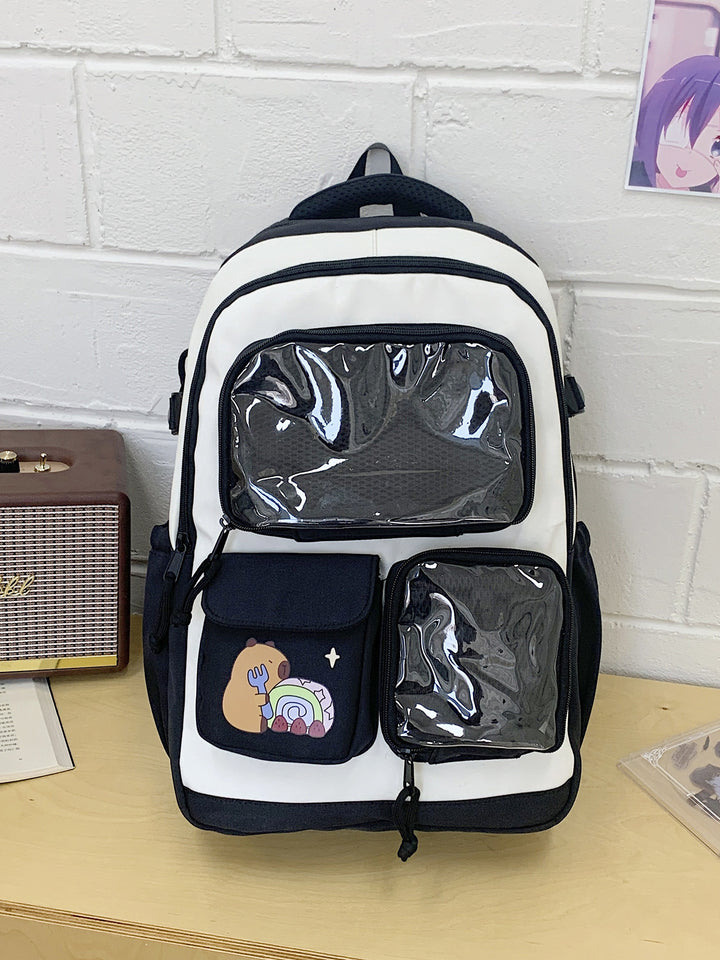 Niedlicher Schulrucksack mit Charakter-Motiv und mehreren Fächern