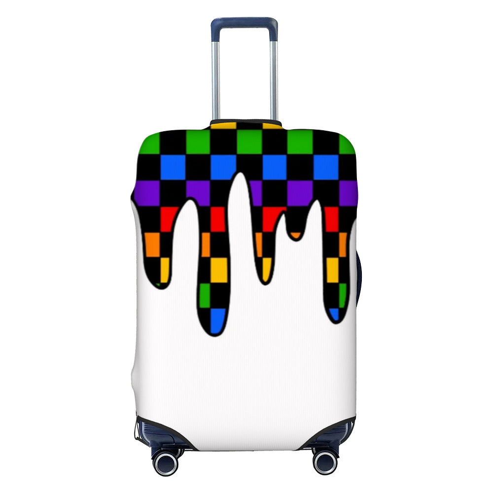 Unisex nicht-elastische Kofferhülle mit geometrischem Muster, Stretch-Polyester-Spandex-Hülle, Reißverschlussöffnung und rutschfester Innenbefestigung für Trolley Skanto
