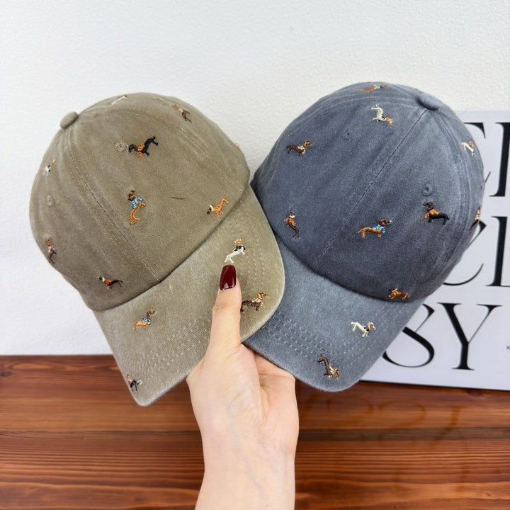Unisex Bestickte Baseballkappe mit Hundemotiv Skanto