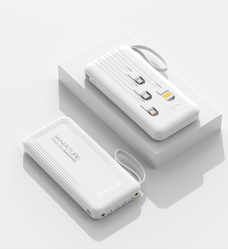 Mini-Powerbank mit integriertem Multifunktions-Ladekabel Skanto