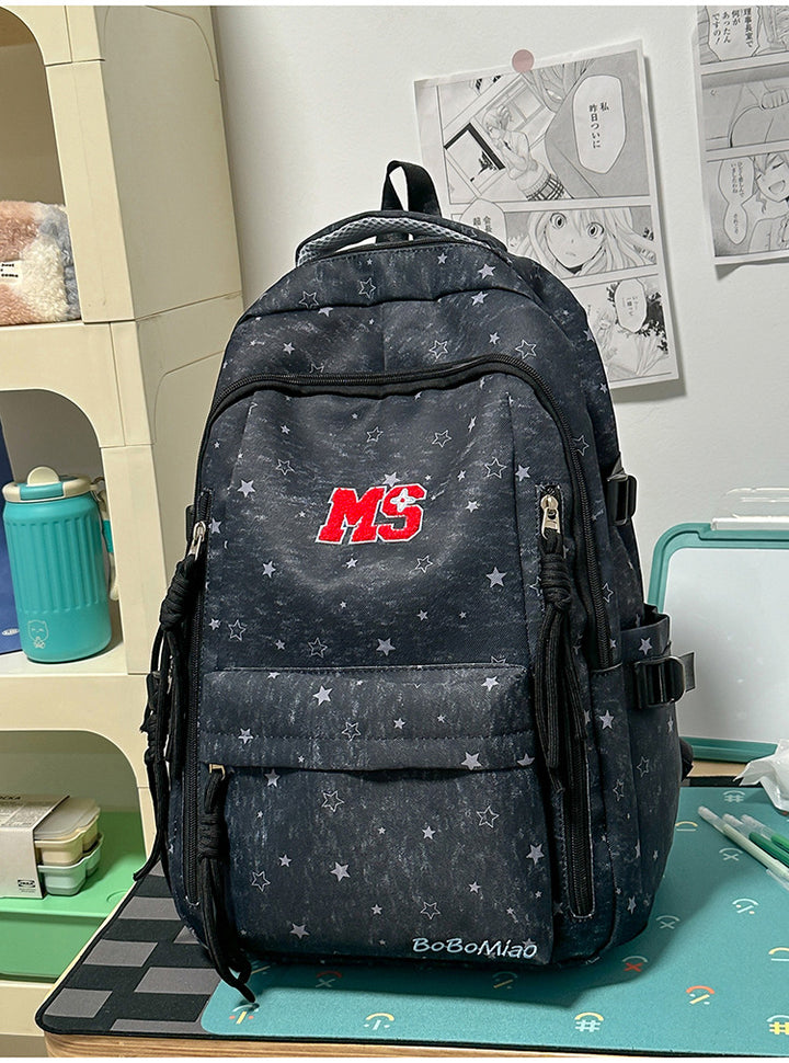 Lässiger Rucksack mit Sternenprint und mehreren Fächern