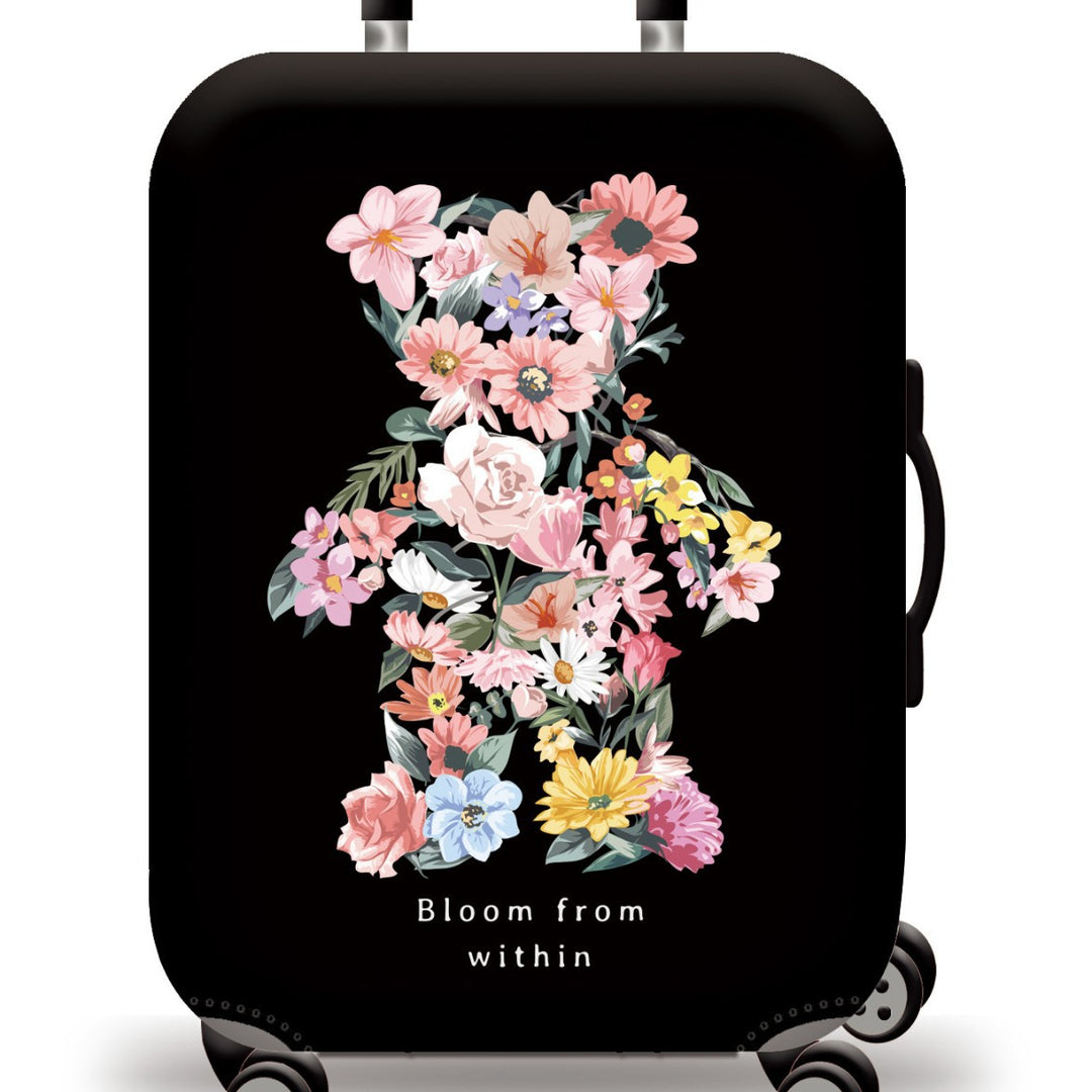 Skanto Unisex Kinder-Trolley-Koffer mit niedlichem Teddybär-Design, Hartschale, Teleskopgriff und vier drehbaren Rollen Skanto
