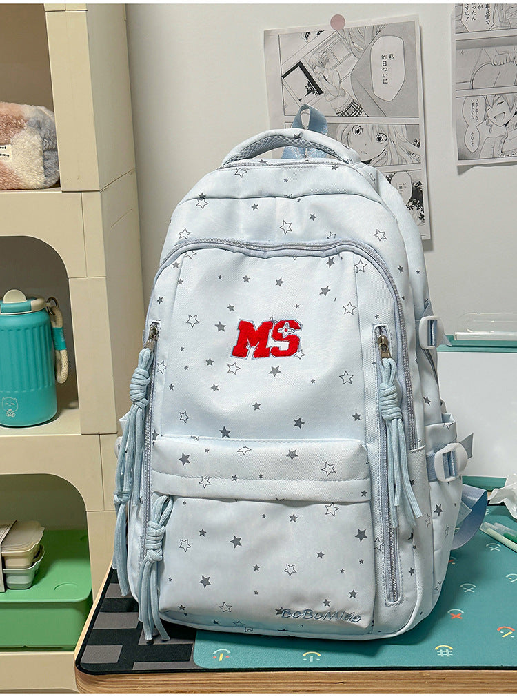 Lässiger Rucksack mit Sternenprint und mehreren Fächern