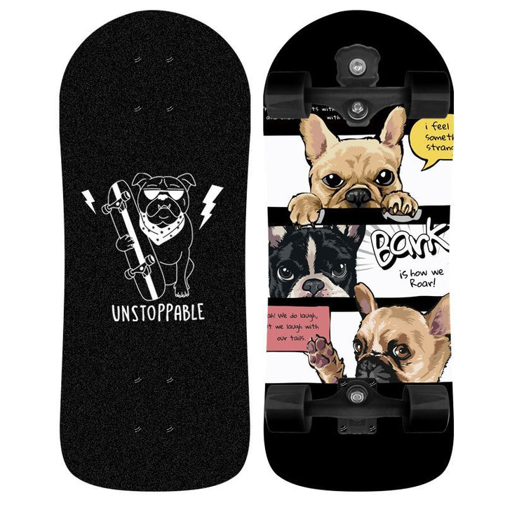 Skateboard Skanto mit Einhorn-Grafik