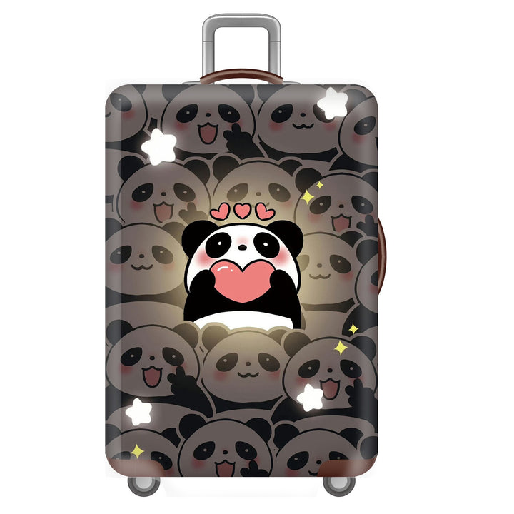Unisexer nicht-elastischer Kofferbezug für Hartschalen-Trolley mit niedlichem Panda-Motiv, elastische Schutzhülle mit Griff- und Radausschnitten Skanto