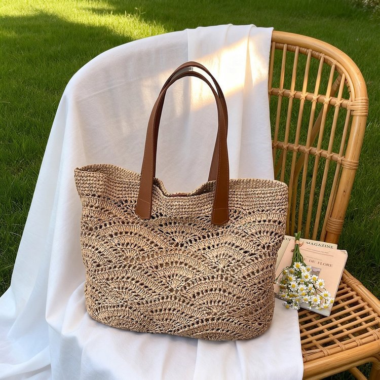 Geräumige Makramee-Strandtasche Skanto