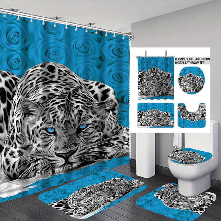 Badezimmer-Deko-Set mit künstlerischem Blumenmotiv Skanto