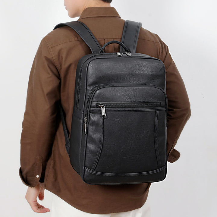 Eleganter Kunstleder-Rucksack mit mehreren Taschen Skanto