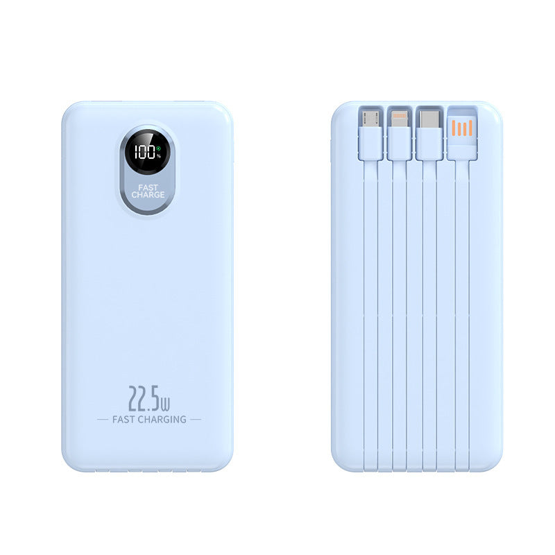 Tragbare Powerbank mit 22,5 W Schnellladung und integrierten Kabeln Skanto