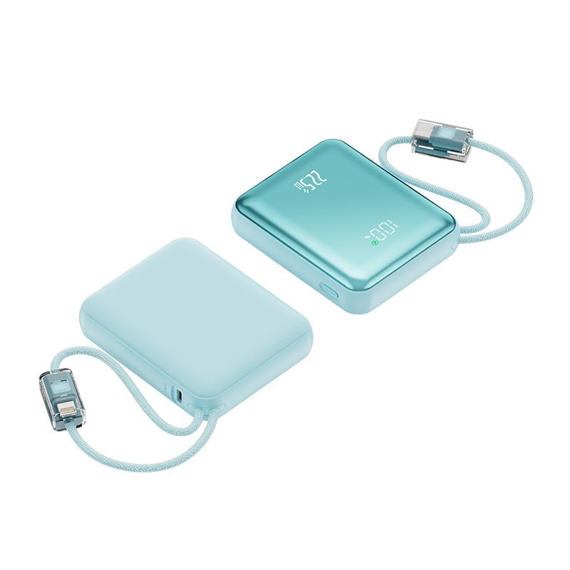 Ultraschlanke Powerbank mit integriertem Ladeanschluss und digitaler Ladeanzeige Skanto