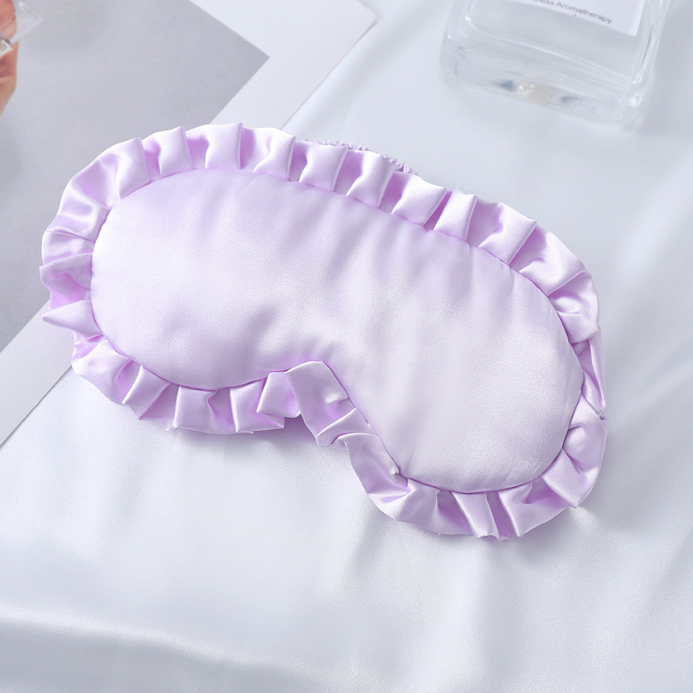 Satin-glänzende Augenmaske für Damen mit ergonomischer Kontur, Rüschenrand und weicher Polsterung Skanto