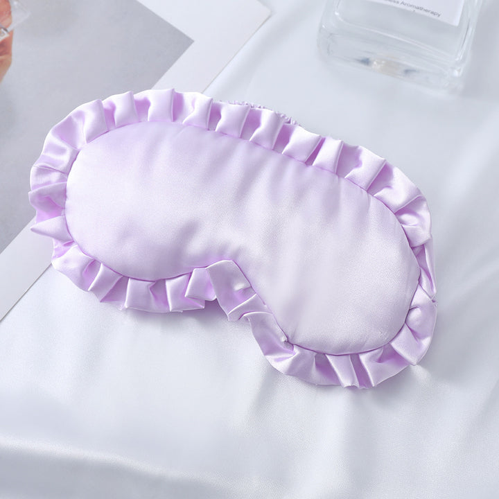 Satin-glänzende Augenmaske für Damen mit ergonomischer Kontur, Rüschenrand und weicher Polsterung Skanto