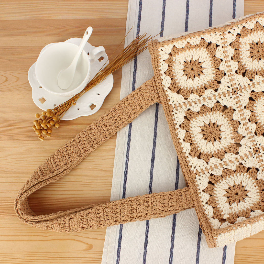 Makramee-Shopper mit Blumenmuster Skanto