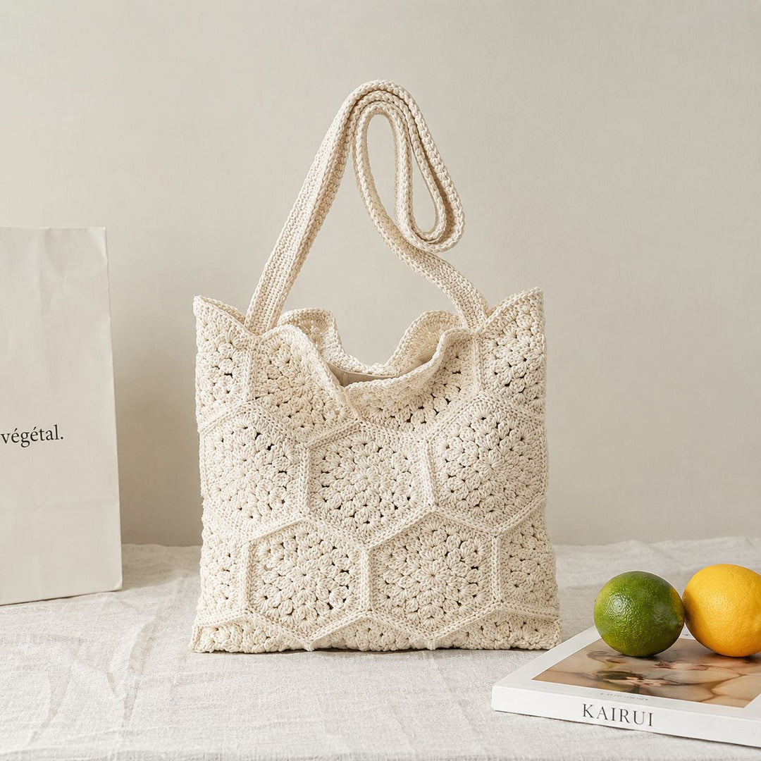 Handgewebter Shopper mit einzigartigem Sechseckmuster Skanto