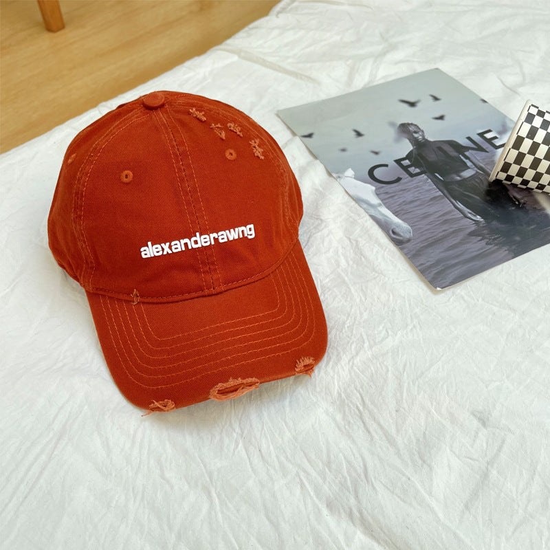 Unisex Distressed Baumwoll-Baseballkappe Skanto