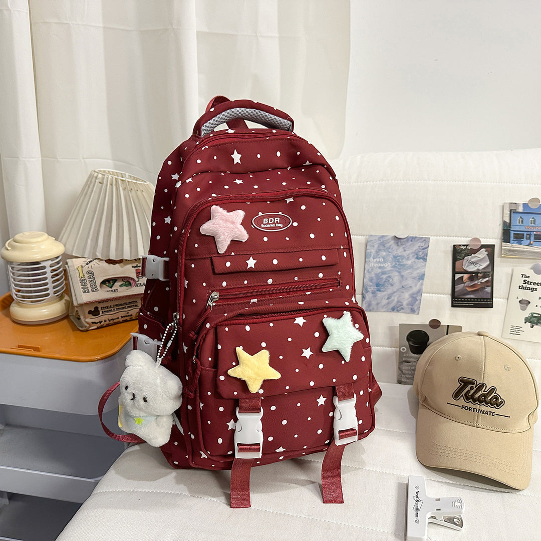 Rucksack Skanto mit Sternenmuster und mehreren Fächern