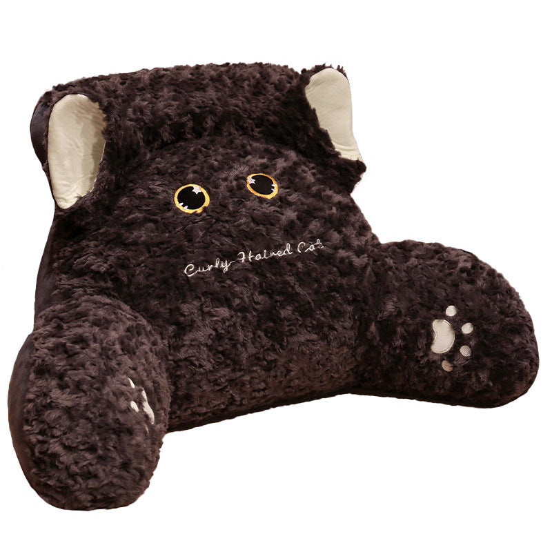 Plüsch-Rückenstützkissen mit Katzenmotiv Skanto