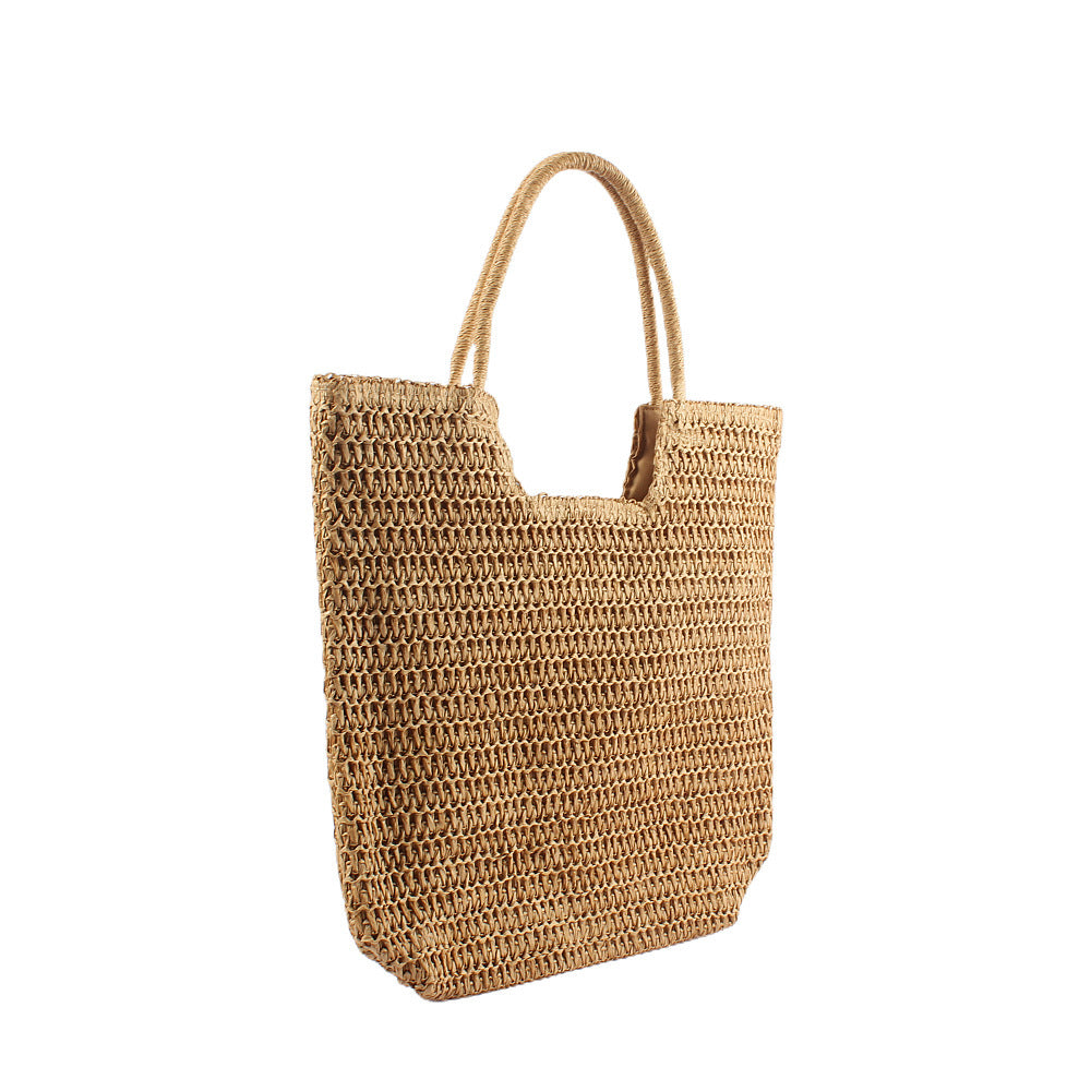 Handtasche aus handgewebtem Naturmaterial mit großen Tragegriffen Skanto