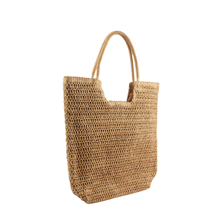 Handtasche aus handgewebtem Naturmaterial mit großen Tragegriffen Skanto