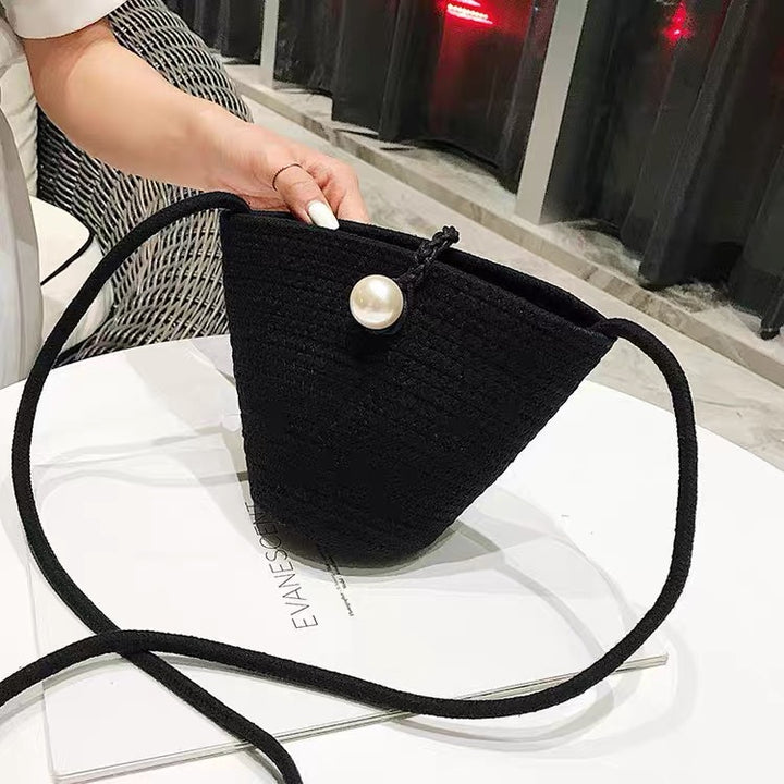 Elegante Handtasche mit Perlenverschluss Skanto