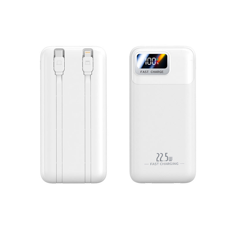 Tragbare Powerbank mit integrierten Kabeln und digitaler Ladeanzeige Skanto