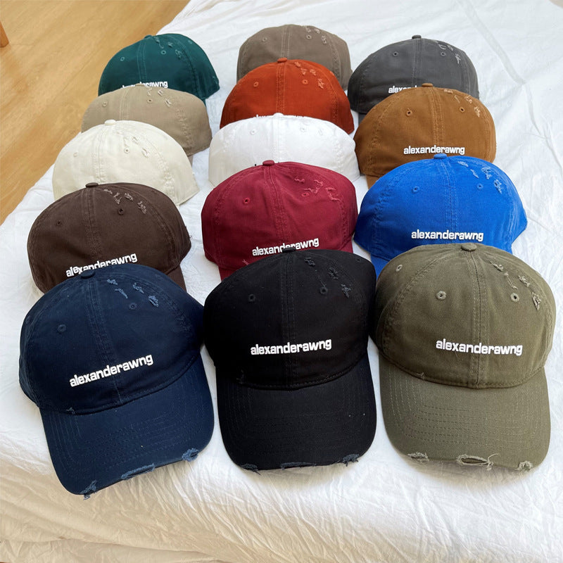 Unisex Distressed Baumwoll-Baseballkappe Skanto