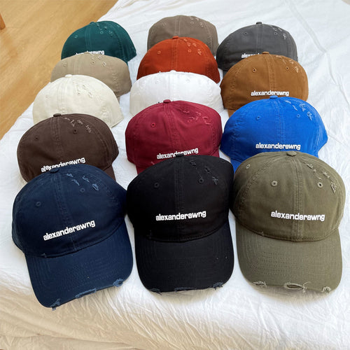 Unisex Distressed Baumwoll-Baseballkappe Skanto
