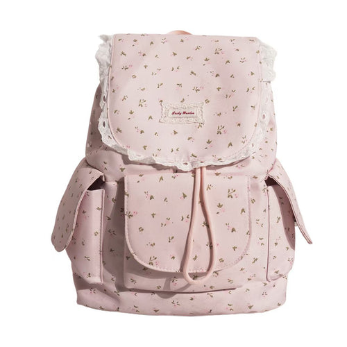 Rucksack Skanto mit Blumenmuster und Rüschen