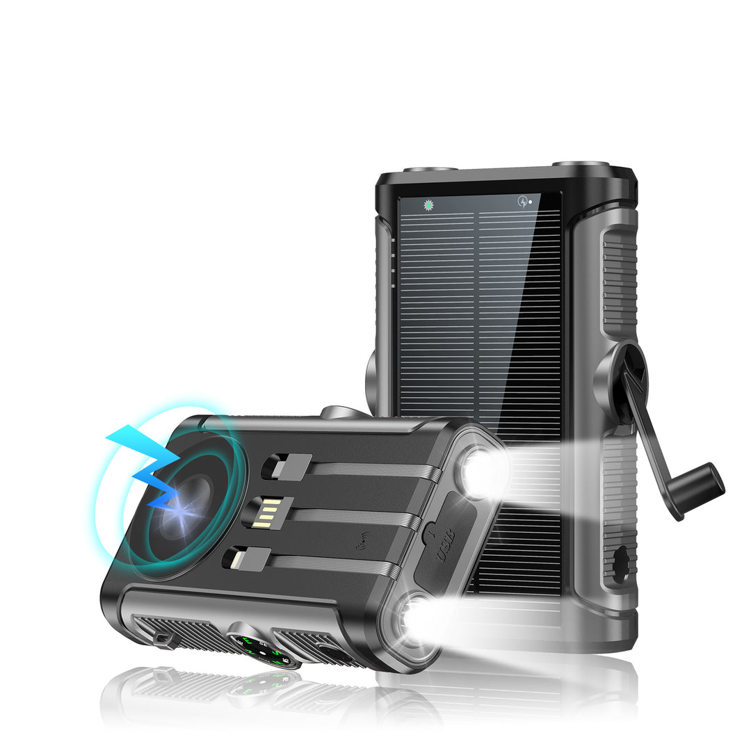 Skanto Multifunktionale Solar-Powerbank mit Handkurbel Skanto