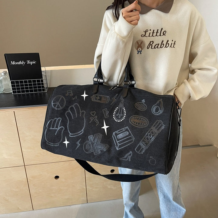 Reisetasche mit einzigartigem Design aus grauem Kunstleder Skanto