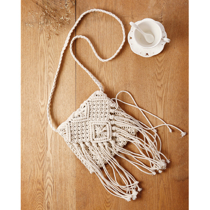 Makramee-Crossover-Tasche mit eleganten Fransen Skanto