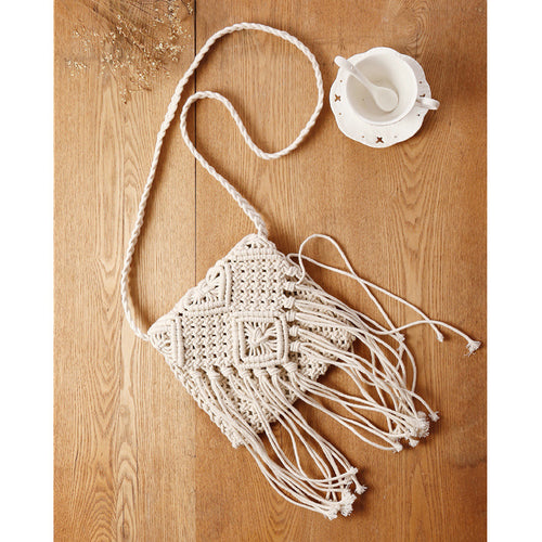 Makramee-Crossover-Tasche mit eleganten Fransen Skanto