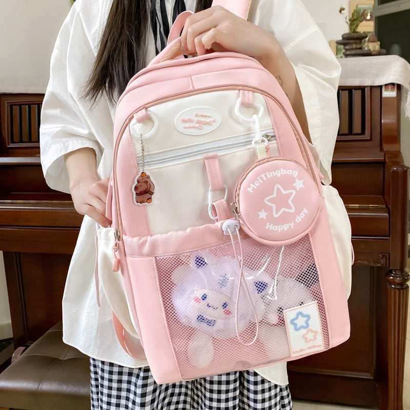 Niedlicher Schulrucksack mit mehreren Fächern und Charakter-Motiv