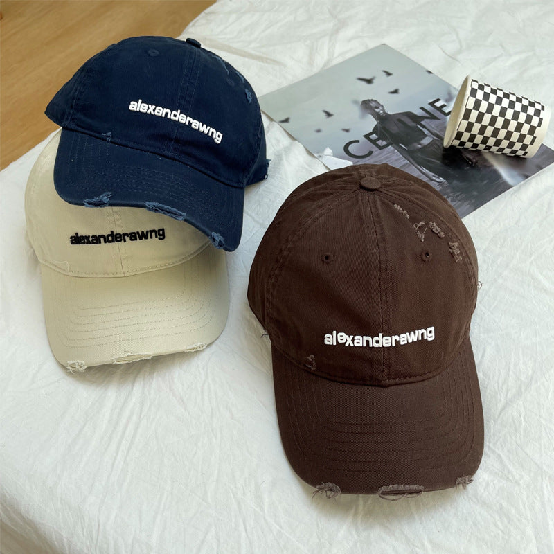 Unisex Distressed Baumwoll-Baseballkappe Skanto