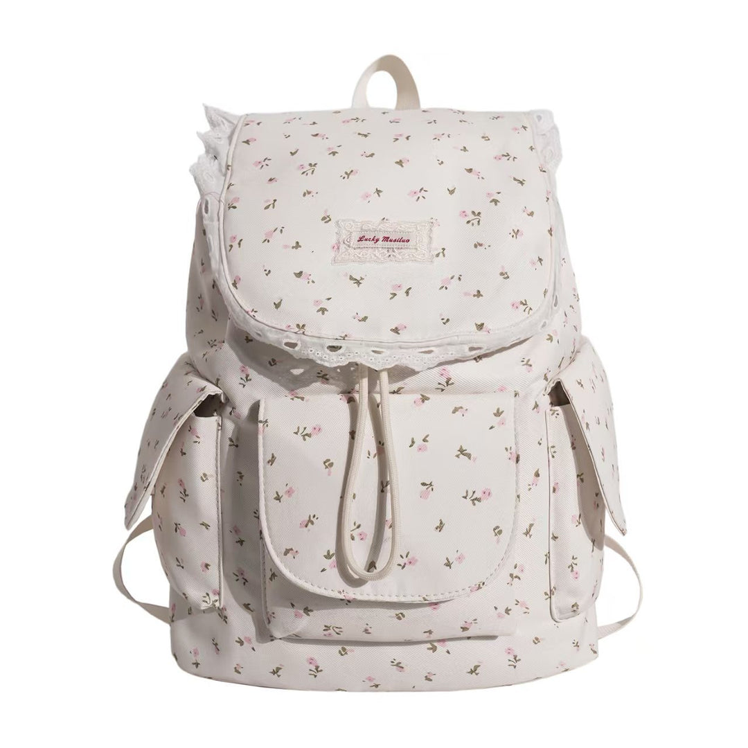 Rucksack Skanto mit Blumenmuster und Rüschen
